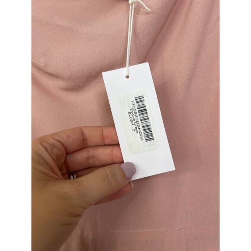 NWT Reformation Evelyn One Shoulder Long Blush Pink Maxi Dress with Front Slit - Picture 5 of 10